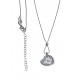 Collier argent rhodié 3,4g - cœur filigrané - 40+5m