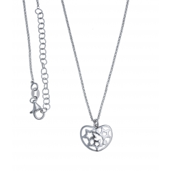Collier argent rhodié 3,6g - cœur - 40+5cm