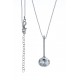 Collier argent rhodié 4g - zircons et cristal de swarvoski - 40+5cm