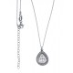 Collier argent rhodié 3,7g - goutte - 2 tons - zircons - 40+5cm