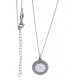 Collier argent rhodié 3,8g - rond - zircons - 40+5cm