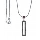 Collier argent rhodié 4,4g - marcassites - zircon imitation grenat - 40cm