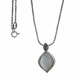 Collier argent rhodié 5,7g - nacre blanche - marcassites - 45cm