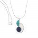 Collier argent rhodié 4,8g - howlite - lapis - nacre blanche - 40cm