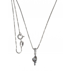 Collier argent rhodié 3,2g - perle véritable - 40cm