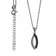 Collier argent rhodié 3,2g - zircons noirs et blancs - 38+5cm