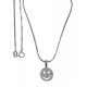 Collier argent rhodié 4,3g - smiley - zircons - 45cm