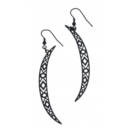 Boucles d'oreille  acier noir