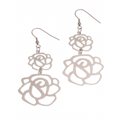 Boucles d'oreille  acier rosé