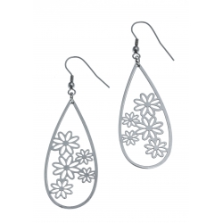 Boucles d'oreille  acier fleurs