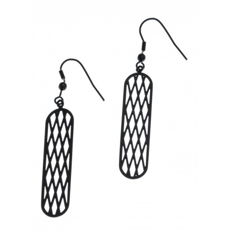 Boucles d'oreille  acier noir