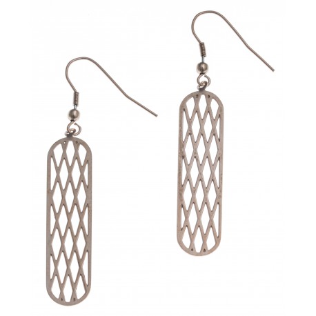 Boucles d'oreille  acier rosé