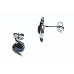 Boucles d'oreille argent rhodié 1,5g - nacre abalone