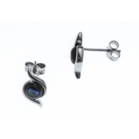 Boucles d'oreille argent rhodié 1,5g - nacre abalone