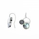 Boucles d'oreille argent rhodié 2,5g - onyx - nacre blanche - nacre abalone