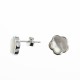 Boucles d'oreille argent rhodié 1,8g - nacre blanche