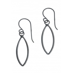 Boucles d'oreille argent rhodié noir 1,1g