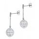 Boucles d'oreille argent rhodié 1,3g - ovale filigrané - fil 2cm