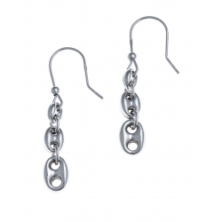 Boucles d'oreille argent rhodié 3,7g - grains de café