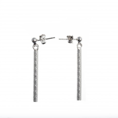 Boucles d'oreille argent rhodié 3g - tube 3cm