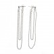 Boucles d'oreille argent rhodié 4g  2 fils longueur max 7cm