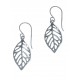 Boucles d'oreille argent rhodié 2,2g - feuille