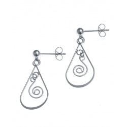 Boucles d'oreille argent rhodié 1,4g - goutte