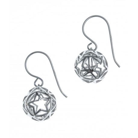 Boucles d'oreille argent rhodié 2,5g - boule  - diamètre 1,2cm