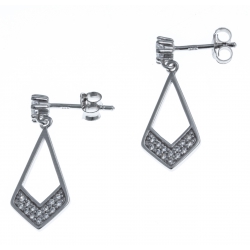 Boucles d'oreille argent rhodié 2,2g - zircons