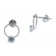 Boucles d'oreille argent rhodié 1g - zircons