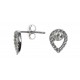 Boucles d'oreille argent rhodié 0,9g - goutte - zircons