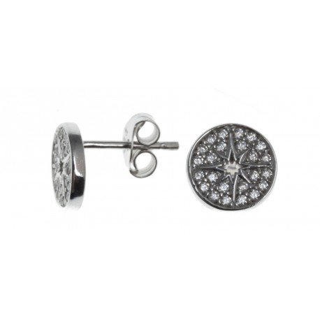 Boucles d'oreille argent rhodié 1,5g - zircons