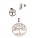 Parure acier rosé arbre de vie - pendentif + boucles d'oreilles assorties