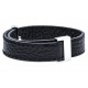 Bracelet acier cuir noir - largeur 1cm - longueur 22cm