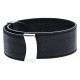 Bracelet acier cuir noir - largeur 2cm - longueur 23,5cm