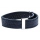 Bracelet acier cuir bleu foncé - largeur 1cm - longueur 22cm