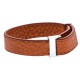 Bracelet acier cuir orange - largeur 1cm - longueur 22cm