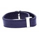 Bracelet acier cuir violet - largeur 1cm - longueur 22cm