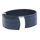 Bracelet acier cuir bleu foncé - largeur 2cm - longueur 23,5cm