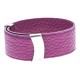 Bracelet acier cuir rose - largeur 2cm - longueur 23,5cm