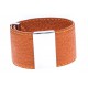 Bracelet acier cuir orange - largeur 3cm - longueur 23,5cm