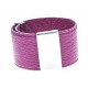 Bracelet acier cuir rose - largeur 3cm - longueur 23,5cm