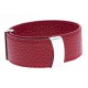 Bracelet acier cuir rouge - largeur 2cm - longueur 23,5cm