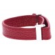 Bracelet acier cuir rouge - largeur 1cm - longueur 22cm