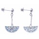 Boucles d'oreille acier - nacre - email