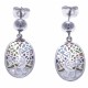 Boucles d'oreille acier - nacre - email