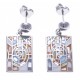 Boucles d'oreille acier - nacre - email