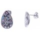 Boucles d'oreille acier - nacre - email