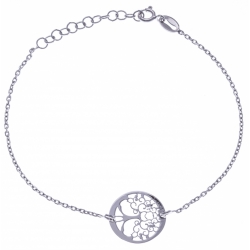Bracelet en argent rhodié 1,8g "arbre de vie" - 17+3 cm