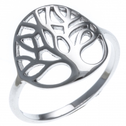 Bague argent rhodié 1,7g "arbre de vie" - T 50 à 60